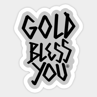 GOLD BLESS U Sticker